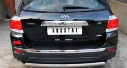 11 599 р. Защита заднего бампера (Ø75х42 мм, нержавейка) Russtal Toyota Highlander XU40 рестайлинг (2010-2013)  с доставкой в г. Воронеж. Увеличить фотографию 3