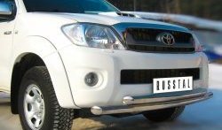 17 299 р. Защита переднего бампера (2 трубыØ63 мм, нержавейка) SLITKOFF  Toyota Hilux  AN10,AN20 (2008-2011) 1-ый рестайлинг  с доставкой в г. Воронеж. Увеличить фотографию 2
