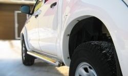 77 999 р. Защита порогов Russtal из круглой трубы диаметром 76 мм Toyota Hilux AN20,AN30  2-ой рестайлинг (2011-2016) (Защита порогов с со скосами на торцах (вариант 1))  с доставкой в г. Воронеж. Увеличить фотографию 4