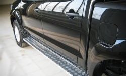 10 049 р. Широкая защита порогов Russtal из металлического листа Toyota Hilux AN10,AN20 дорестайлинг (2004-2008) (Неокрашенные)  с доставкой в г. Воронеж. Увеличить фотографию 3
