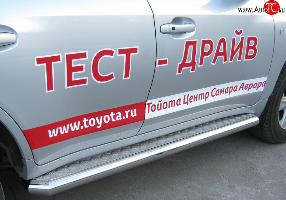 33 849 р. Широкая защита порогов SLITKOFF  Toyota Land Cruiser  200 (2007-2012) дорестайлинг  с доставкой в г. Воронеж