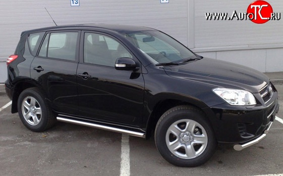 77 999 р. Защита порогов Russtal 76 мм Toyota RAV4 XA30 5 дв. 2-ой рестайлинг (2010-2013) (Защита порогов с со скосами на торцах (вариант 1))  с доставкой в г. Воронеж