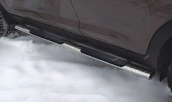 83 999 р. Защита порогов Russtal из трубы d76 мм с пластиковыми вставками для ног Toyota RAV4 XA305 5 дв. дорестайлинг (2005-2009) (Защита порогов с со скосами на торцах (вариант 1))  с доставкой в г. Воронеж. Увеличить фотографию 2