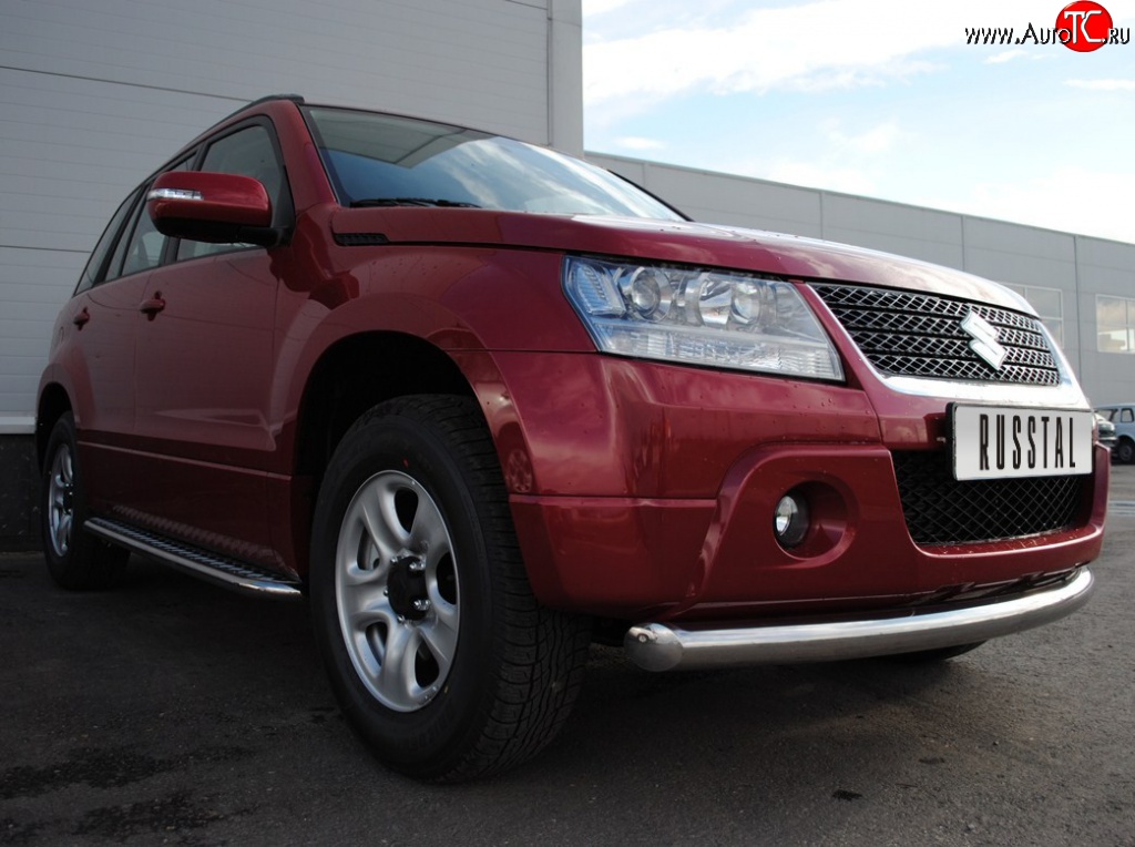 15 999 р. Одинарная защита переднего бампера SLITKOFF Suzuki Grand Vitara JT 5 дверей дорестайлинг (2005-2008)  с доставкой в г. Воронеж