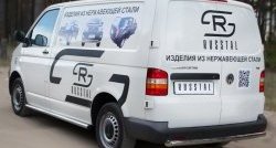12 749 р. Правая защита порога SLITKOFF из круглой трубы диаметром 63 мм с заглушкой Volkswagen Transporter T5 дорестайлинг (2003-2009)  с доставкой в г. Воронеж. Увеличить фотографию 2