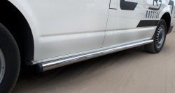 12 749 р. Правая защита порога SLITKOFF из круглой трубы диаметром 63 мм с заглушкой Volkswagen Transporter T5 дорестайлинг (2003-2009)  с доставкой в г. Воронеж. Увеличить фотографию 4