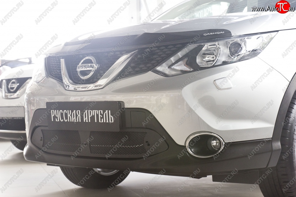 2 489 р. Защитная сетка решетки переднего бампера РА Nissan Qashqai 2 J11 рестайлинг (2017-2022)  с доставкой в г. Воронеж