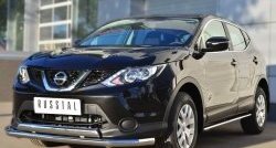 13 499 р. Защита переднего бампера (2 трубыØ75х42 и 63 мм, нержавейка) Russtal Nissan Qashqai 2 J11 дорестайлинг (2013-2019)  с доставкой в г. Воронеж. Увеличить фотографию 4