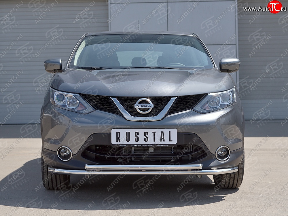 15 449 р. Защита переднего бампера (2 трубыØ42 мм, нержавейка) SLITKOFF  Nissan Qashqai  2 (2013-2019) J11 дорестайлинг  с доставкой в г. Воронеж