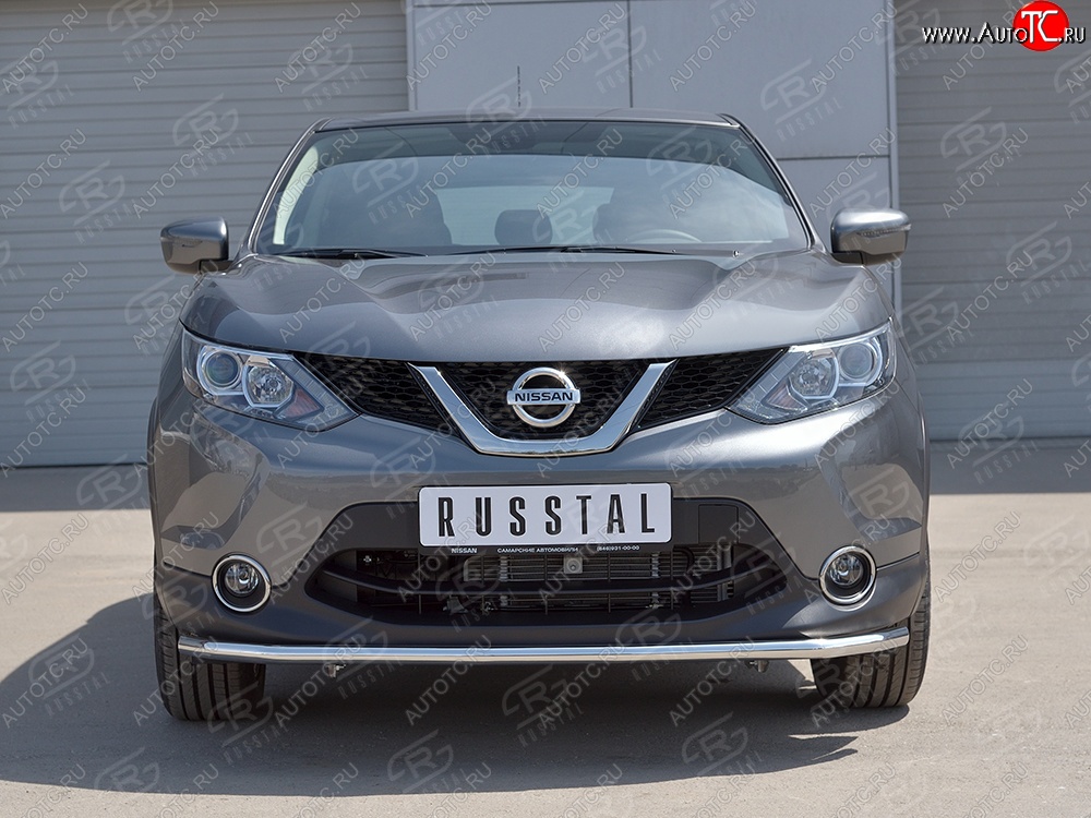 13 399 р. Защита переднего бампера (Ø42 мм, нержавейка, SPB) SLITKOFF Nissan Qashqai 2 J11 дорестайлинг (2013-2019)  с доставкой в г. Воронеж