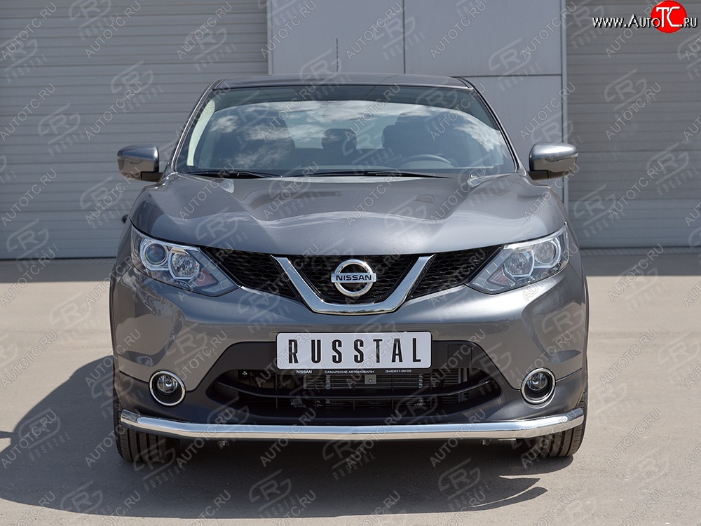 14 199 р. Защита переднего бампера (Ø42 мм, нержавейка) SLITKOFF Nissan Qashqai 2 J11 дорестайлинг (2013-2019)  с доставкой в г. Воронеж
