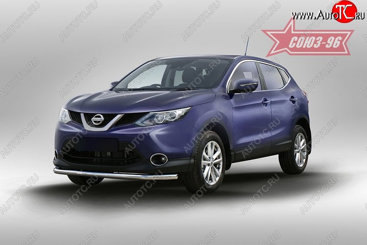 2 384 р. Защита переднего бампера одинарная Souz-96 (d60) Nissan Qashqai 2 J11 дорестайлинг (2013-2019)  с доставкой в г. Воронеж