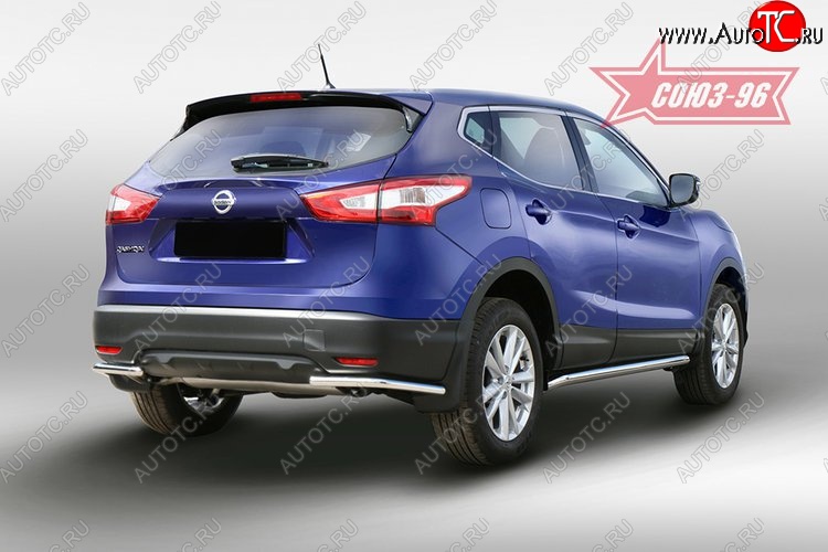 9 899 р. Защита заднего бампера Souz-96 (d42) Nissan Qashqai 2 J11 дорестайлинг (2013-2019)  с доставкой в г. Воронеж