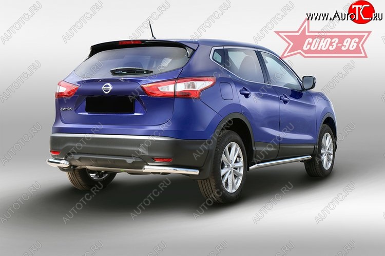 10 799 р. Защита заднего бампера Souz-96 (d60) Nissan Qashqai 2 J11 дорестайлинг (2013-2019)  с доставкой в г. Воронеж