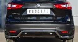 14 399 р. Защита заднего бампера (Ø42 мм волна, нержавейка) SLITKOFF Nissan Qashqai 2 J11 дорестайлинг (2013-2019)  с доставкой в г. Воронеж. Увеличить фотографию 1