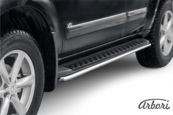 11 699 р. Защита заднего бампера Arbori (нержавейка, 1 труба d42 mm). Nissan Pathfinder R51 рестайлинг (2009-2014)  с доставкой в г. Воронеж. Увеличить фотографию 2