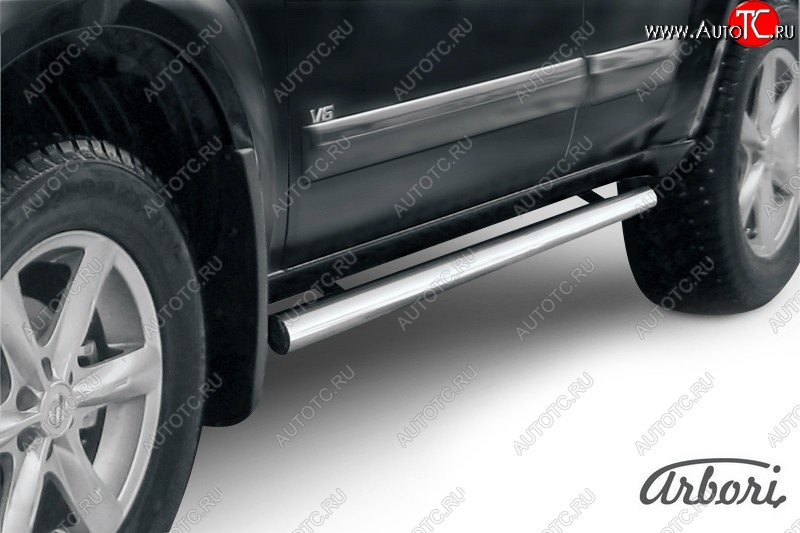 12 509 р. Защита штатных порогов Arbori (нержавейка, d76 mm).  Nissan Pathfinder  R51 (2009-2014) рестайлинг  с доставкой в г. Воронеж