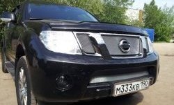 1 539 р. Нижняя сетка на бампер Russtal (хром) Nissan Pathfinder R51 рестайлинг (2009-2014)  с доставкой в г. Воронеж. Увеличить фотографию 2