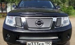 1 539 р. Нижняя сетка на бампер Russtal (хром) Nissan Pathfinder R51 рестайлинг (2009-2014)  с доставкой в г. Воронеж. Увеличить фотографию 4