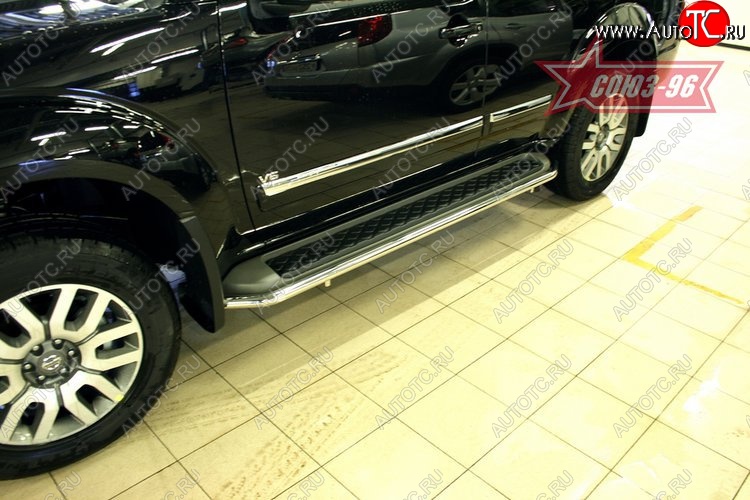 10 844 р. Защита штатных порогов Souz-96 (d42) Nissan Pathfinder R51 рестайлинг (2009-2014)  с доставкой в г. Воронеж