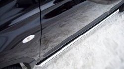 70 999 р. Защита порогов из круглой трубы диаметром 63 мм Russtal Nissan Qashqai +2 1 J10 рестайлинг (2010-2014) (Защита порогов с со скосами на торцах (вариант 1))  с доставкой в г. Воронеж. Увеличить фотографию 4