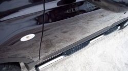83 999 р. Защита порогов с пластиковыми вставками для ног из круглой трубы диаметром 76 мм Russtal Nissan Qashqai +2 1 J10 рестайлинг (2010-2014) (Защита порогов с со скосами на торцах (вариант 1))  с доставкой в г. Воронеж. Увеличить фотографию 4
