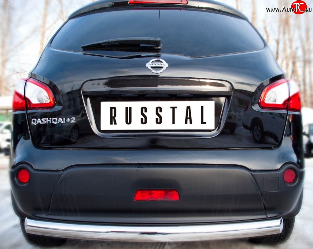 14 499 р. Одинарная защита заднего бампера из трубы диаметром 76 мм SLITKOFF Nissan Qashqai +2 1 J10 рестайлинг (2010-2014)  с доставкой в г. Воронеж