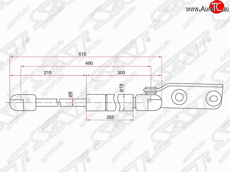 999 р. Правый газовый упор крышки багажника SAT Nissan Wingroad 2 Y11 дорестайлинг универсал (1999-2001)  с доставкой в г. Воронеж