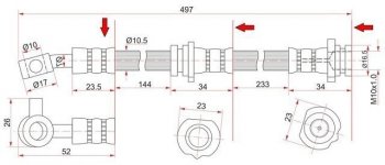 499 р. Тормозной шланг SAT (левый)  Nissan AD  Y11 - Wingroad  2 Y11  с доставкой в г. Воронеж. Увеличить фотографию 1