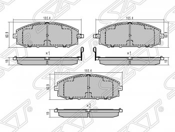 1 589 р. Колодки тормозные SAT (передние)  Nissan Patrol  5 (1997-2010) Y61 дорестайлинг, Y61 1-ый рестайлинг, Y61 2-ой рестайлинг  с доставкой в г. Воронеж. Увеличить фотографию 1