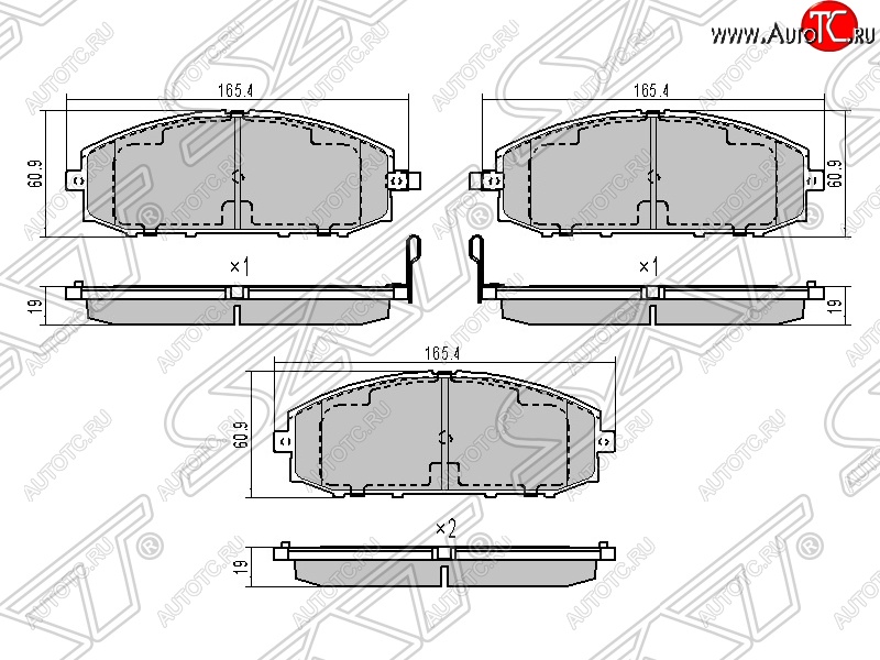 1 589 р. Колодки тормозные SAT (передние)  Nissan Patrol  5 (1997-2010) Y61 дорестайлинг, Y61 1-ый рестайлинг, Y61 2-ой рестайлинг  с доставкой в г. Воронеж