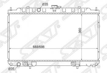 5 199 р. Радиатор двигателя (трубчатый, МКПП/АКПП) SAT Nissan Primera 3 седан P12 (2001-2008)  с доставкой в г. Воронеж. Увеличить фотографию 1