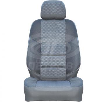 4 849 р. Чехлы ПЕТРОВ А10 (экокожа/жаккард) Nissan Almera N16 седан дорестайлинг (2000-2003) (серый)  с доставкой в г. Воронеж. Увеличить фотографию 2
