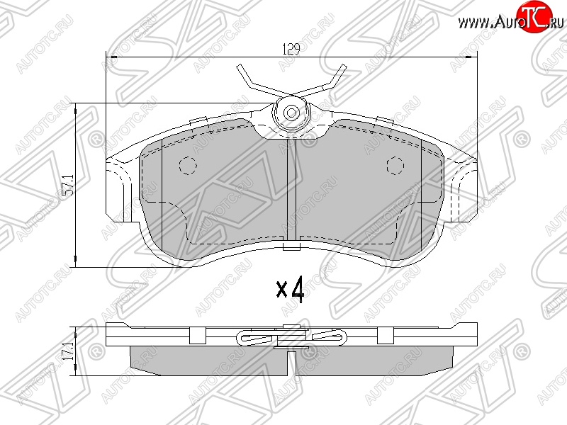 929 р. Колодки тормозные SAT (передние)  Nissan Almera ( N15,  N16) - Primera  1 седан  с доставкой в г. Воронеж