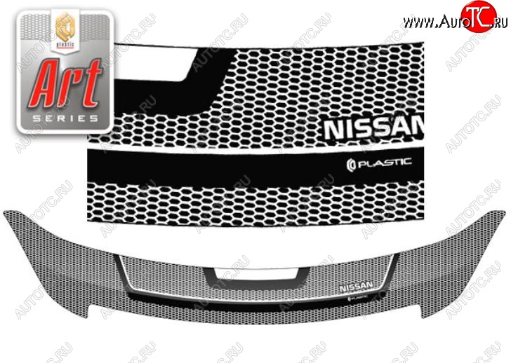 2 299 р. Дефлектор капота CA-Plastiс  Nissan Almera  G15 (2012-2019) седан (Серия Art графит)  с доставкой в г. Воронеж