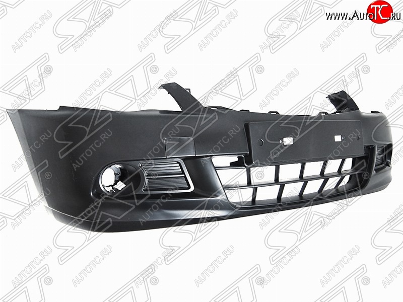 3 489 р. Передний бампер с правой заглушкой под крюк G15 SAT Nissan Almera G15 седан (2012-2019) (Неокрашенный)  с доставкой в г. Воронеж