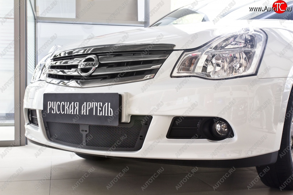 2 159 р. Защитная сетка решетки переднего бампера РА Nissan Almera G15 седан (2012-2019)  с доставкой в г. Воронеж