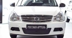 1 059 р. Зимняя заглушка решетки переднего бампера РА Nissan Almera G15 седан (2012-2019)  с доставкой в г. Воронеж. Увеличить фотографию 2