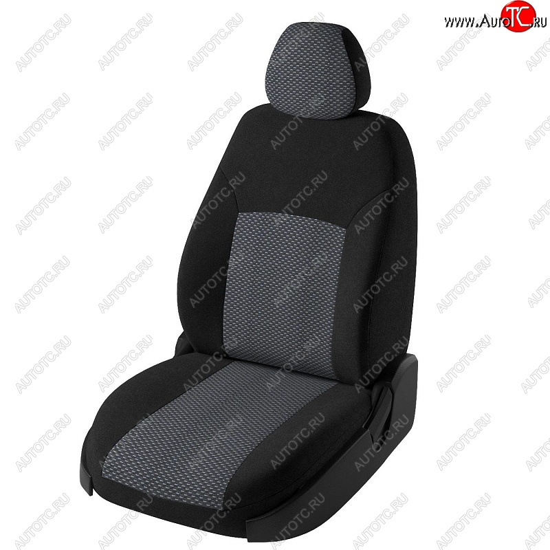 5 899 р. Чехлы для сидений (G11/G15) Lord Autofashion Дублин (жаккард, сплошная спинка) Nissan Almera G15 седан (2012-2019) (Черный, вставка Ёж белый)  с доставкой в г. Воронеж