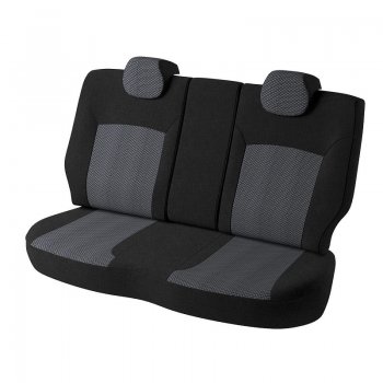 5 899 р. Чехлы для сидений (G11/G15) Lord Autofashion Дублин (жаккард, сплошная спинка) Nissan Almera G15 седан (2012-2019) (Черный, вставка Ёж белый)  с доставкой в г. Воронеж. Увеличить фотографию 3