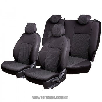 5 399 р. Чехлы для сидений Lord Autofashion Дублин (жаккард, сплошная спинка).  Nissan Almera Classic  седан (2006-2013) B10 (Черный, вставка Ёж Белый)  с доставкой в г. Воронеж. Увеличить фотографию 2