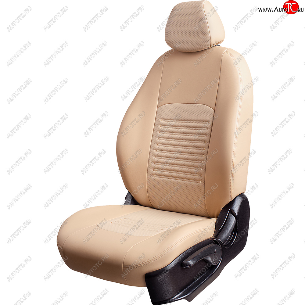 6 799 р. Чехлы для сидений Lord Autofashion Турин (экокожа, сплошная спинка, 3 Г-образных подголовника)  Nissan Almera Classic  седан (2006-2013) B10 (Бежевый, вставка бежевая)  с доставкой в г. Воронеж