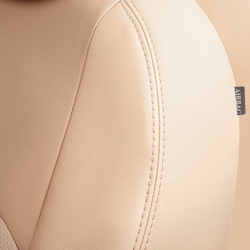 6 799 р. Чехлы для сидений Lord Autofashion Турин (экокожа, сплошная спинка, 3 Г-образных подголовника)  Nissan Almera Classic  седан (2006-2013) B10 (Бежевый, вставка бежевая)  с доставкой в г. Воронеж. Увеличить фотографию 3