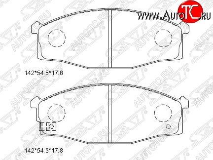 1 559 р. Колодки тормозные SAT (передние)  Nissan Atlas  F23 (1992-2007) правый руль рестайлинг  с доставкой в г. Воронеж