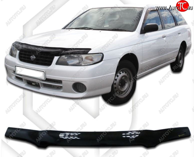 1 999 р. Дефлектор капота CA-Plastic  Nissan Avenir (1999-2005) (Classic черный, Без надписи)  с доставкой в г. Воронеж