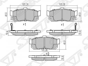 869 р. Колодки тормозные SAT (задние)  Nissan Avenir - Sunny  B15  с доставкой в г. Воронеж. Увеличить фотографию 1