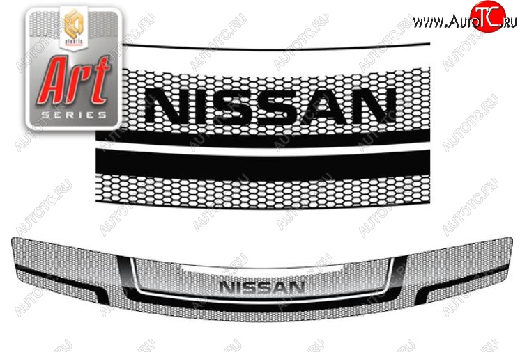 2 299 р. Дефлектор капота CA-Plastiс  Nissan Bassara (1999-2003) (серия Art белая)  с доставкой в г. Воронеж