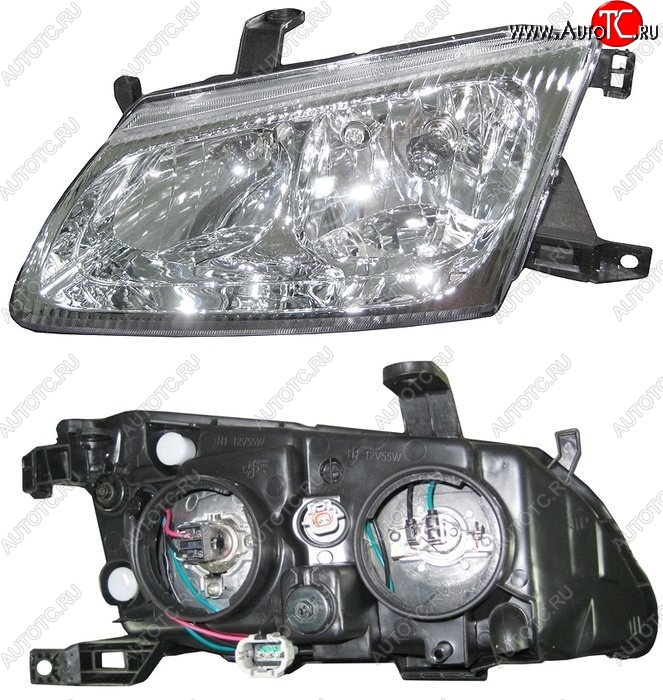 4 899 р. Левая фара SAT (2 лампочки, к габариту ST-215-1592, Евросвет) Nissan Bluebird Sylphy седан G10 дорестайлинг (2000-2003)  с доставкой в г. Воронеж
