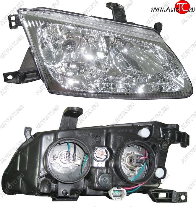 4 899 р. Правая фара SAT (2 лампочки) Nissan Bluebird Sylphy седан G10 дорестайлинг (2000-2003)  с доставкой в г. Воронеж