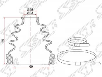 Пыльник ШРУСа (внутренний) SAT Nissan X-trail 1 T30 дорестайлинг (2000-2003)